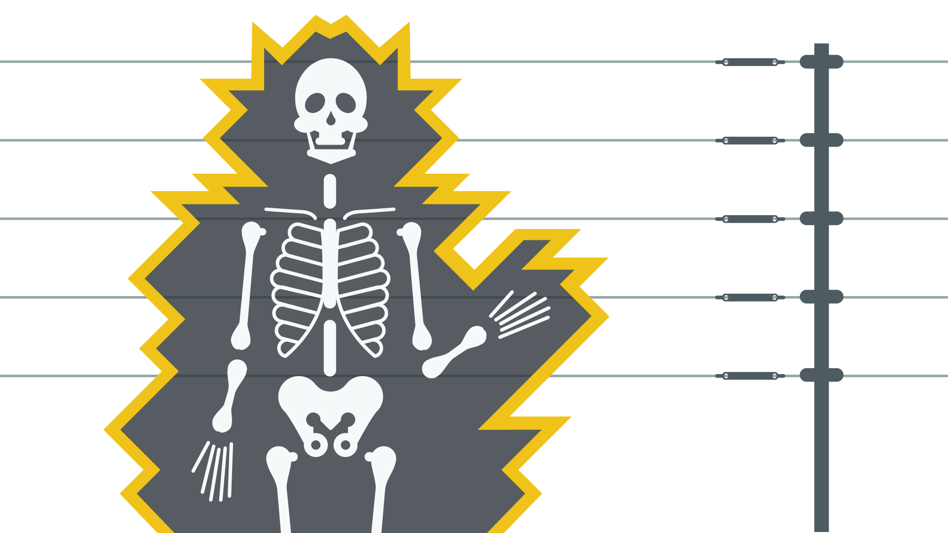 esqueleto electrocutado