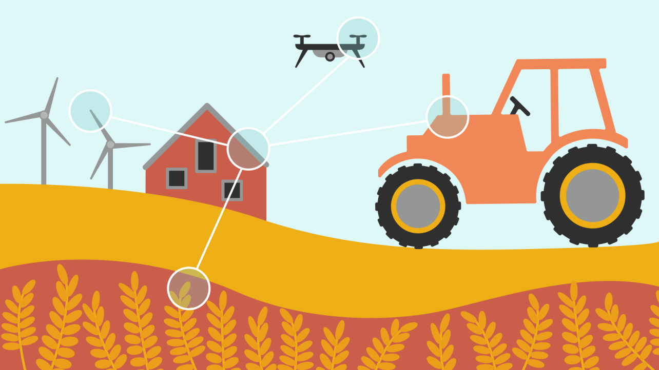 La agricultura moderna utiliza robots.