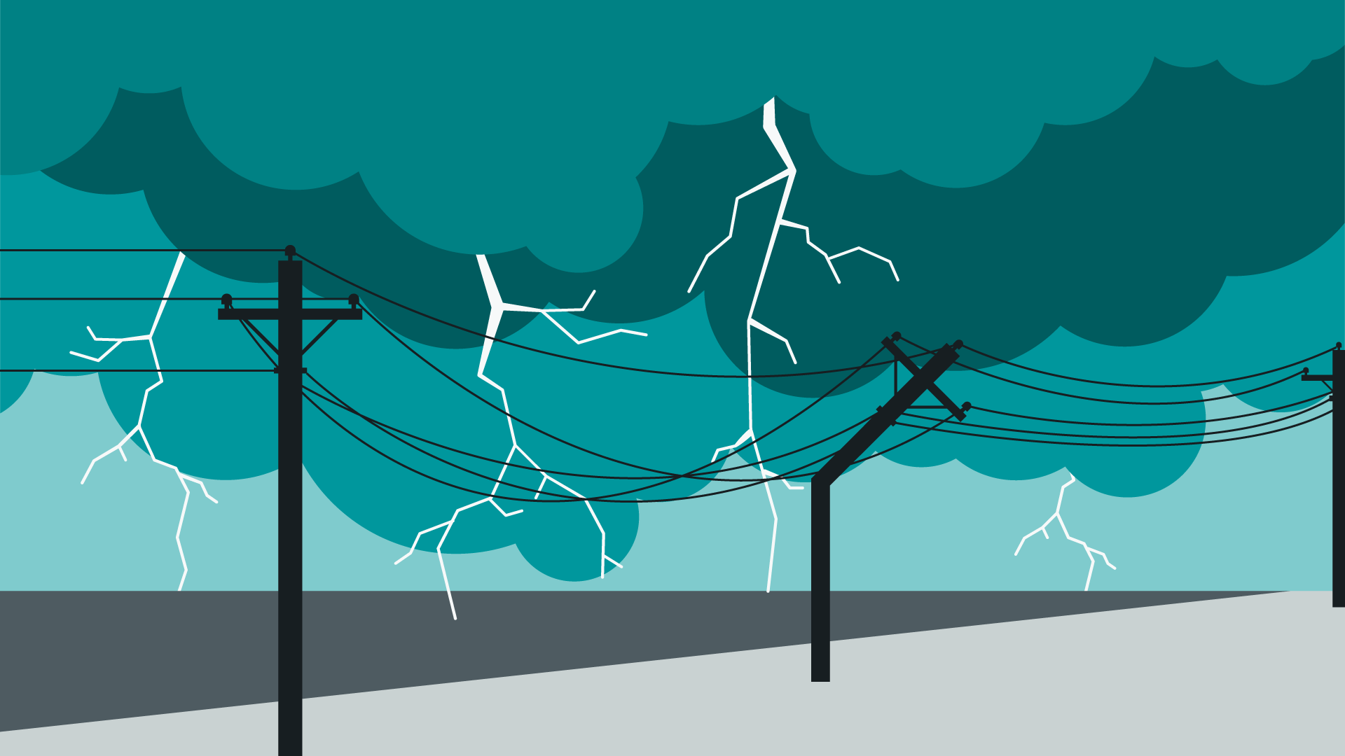 Tormenta de rayos en el cielo