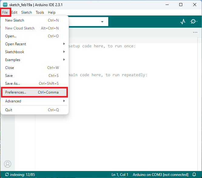 Arduino IDE - Menú Archivo > Preferencias» class=»wp-image-4597″/>
  <figcaption class=
